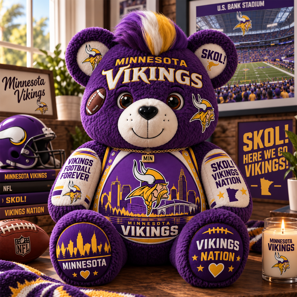 MV x NFL Bear Custom Shaped Pillow
