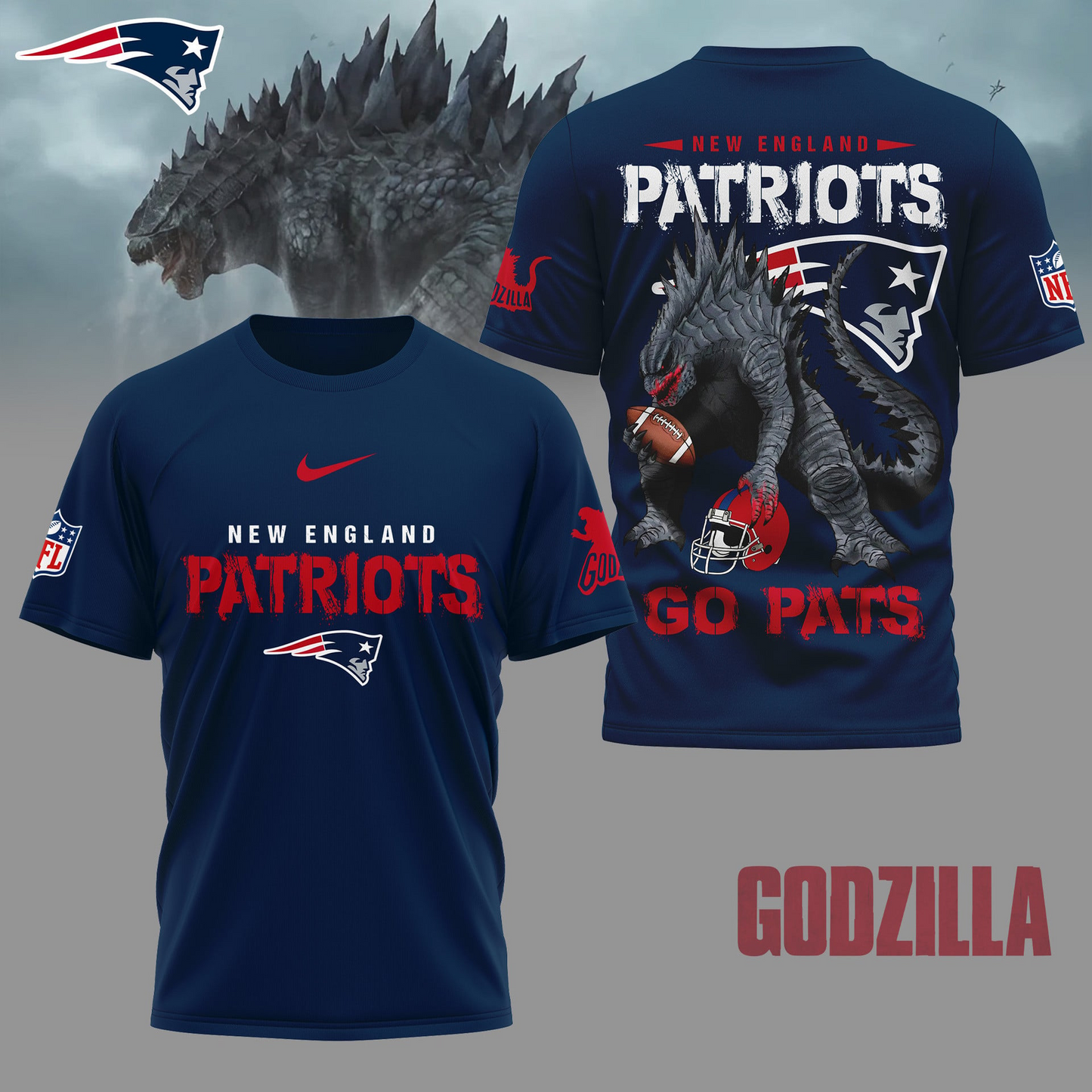 NEP Premium NFL Godzilla Football Shirt DDT CTND