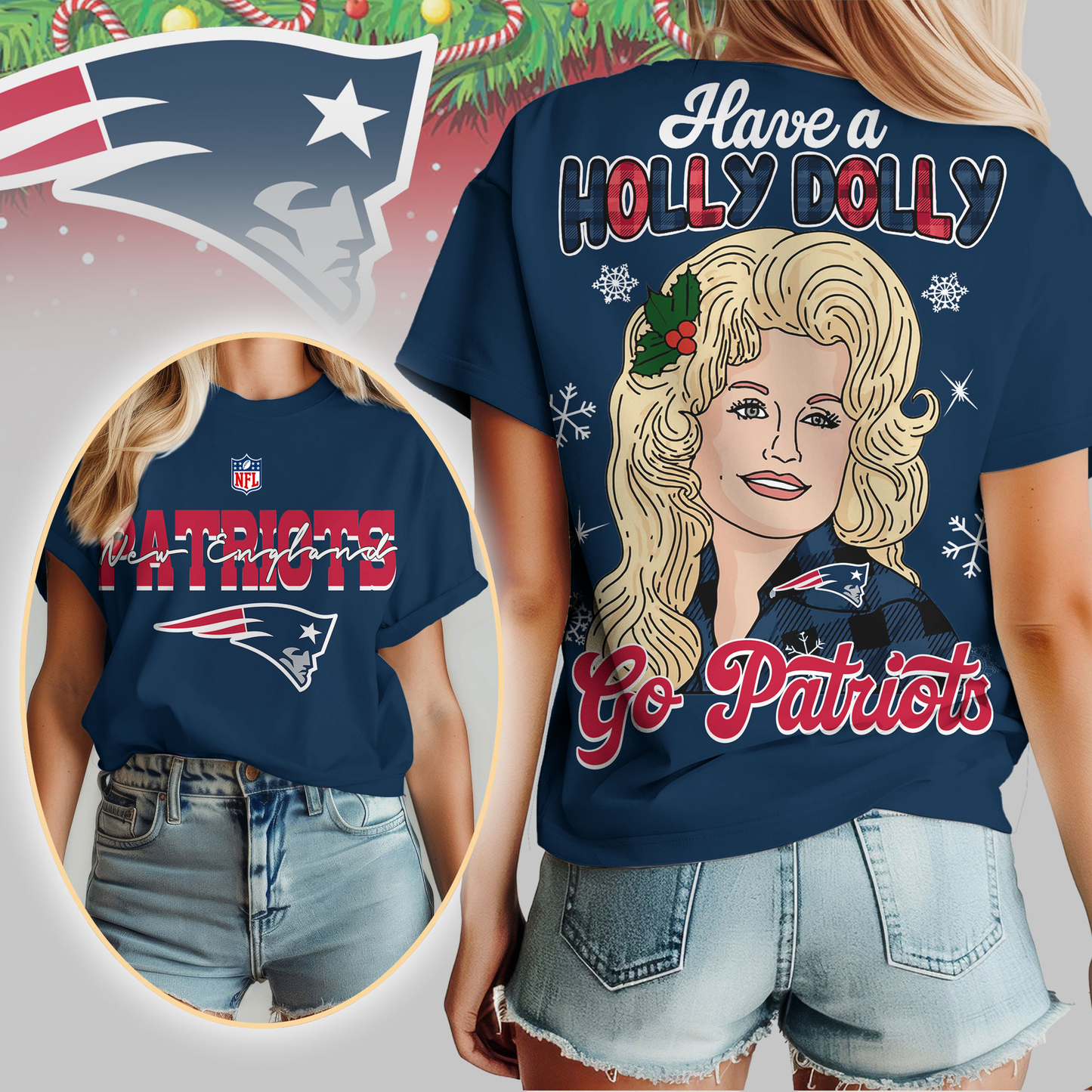 NEP Premium NFL Have A Holly Dolly Women Shirt DDT CTND