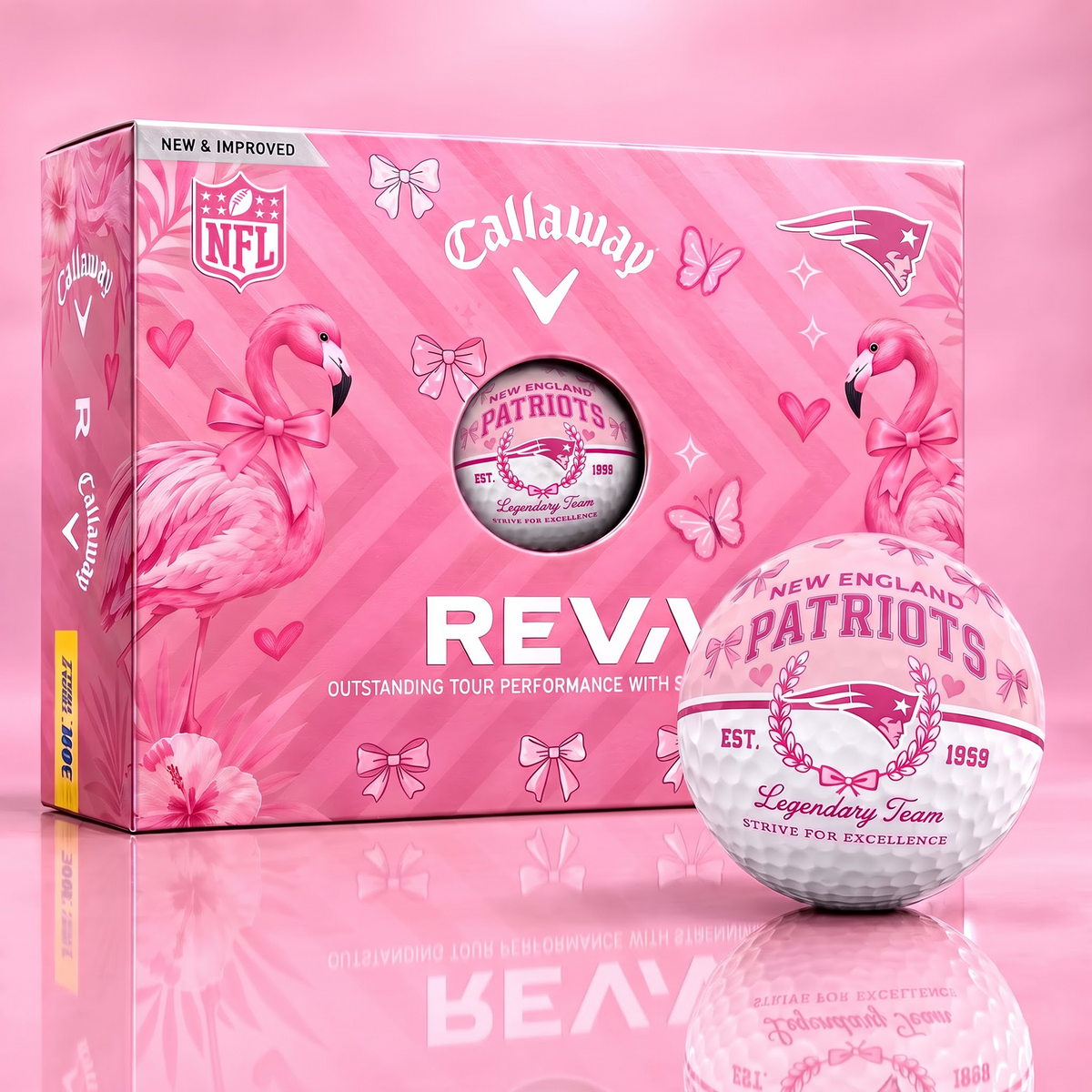NEP x Custom NFL Pink Coquette Ladies Golf Balls