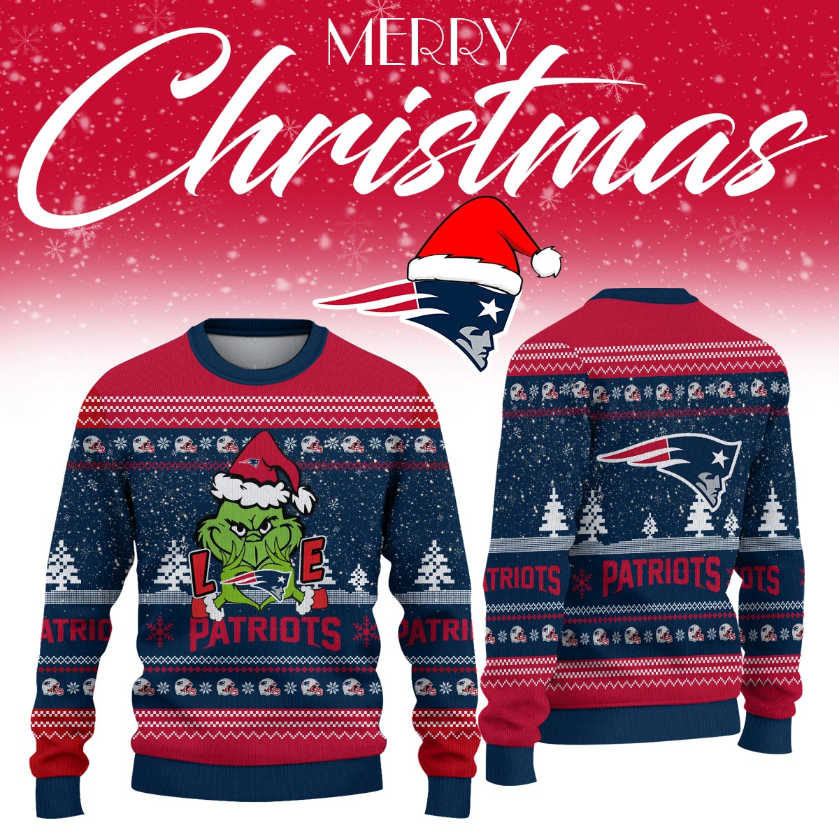NEP x NFL Love Football Ugly Christmas Sweater DDT NTL
