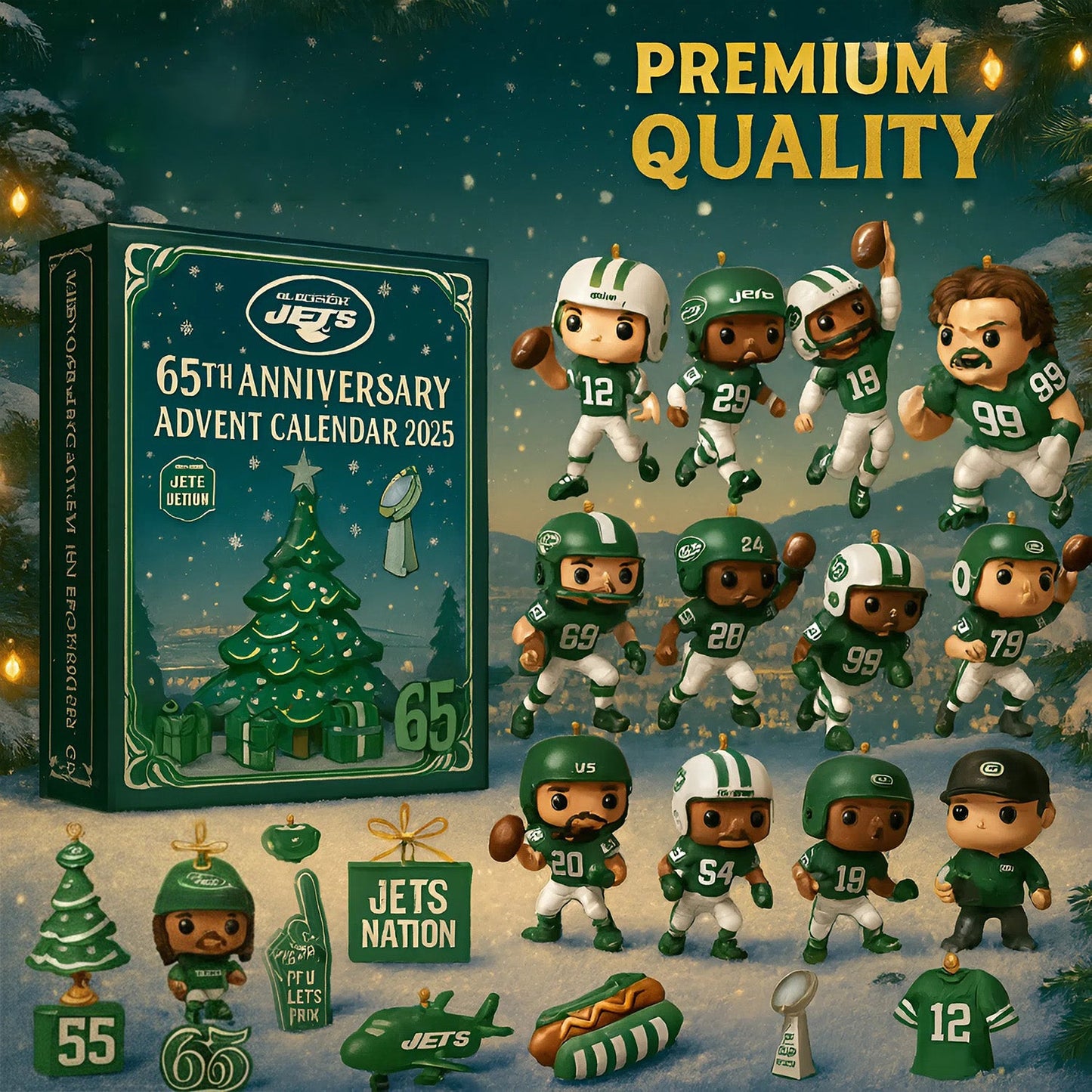 NFL NYJ Team Advent Calendar Christmas V1 NAK NHM