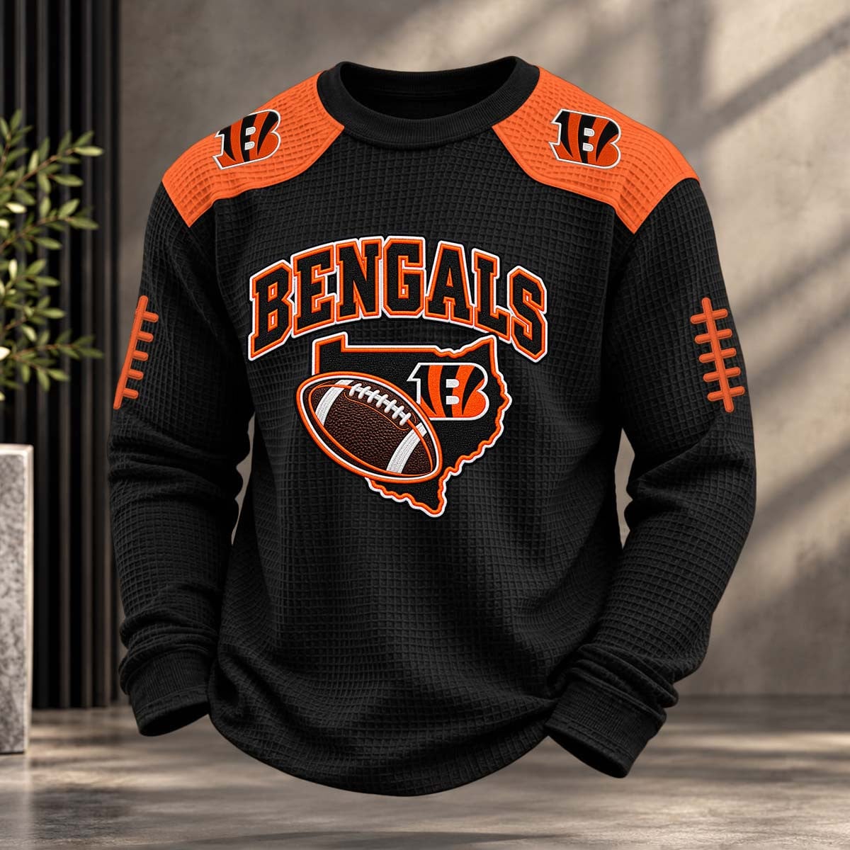 NFL x CIN Team Color Waffle Sweatshirt