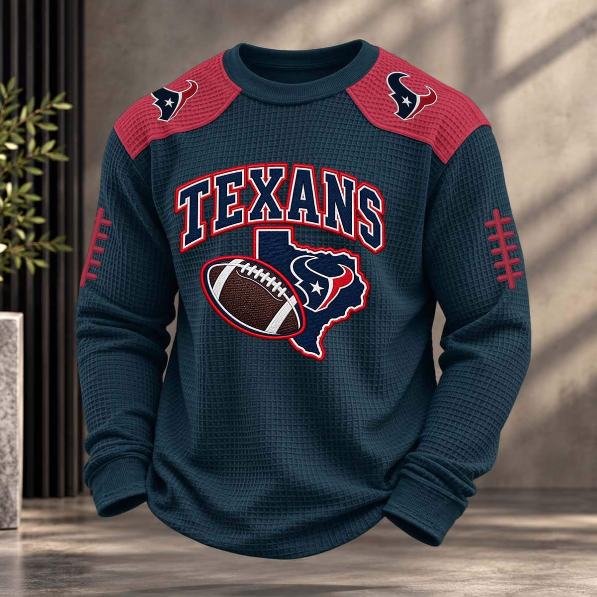 NFL x HOU Team Color Waffle Sweatshirt