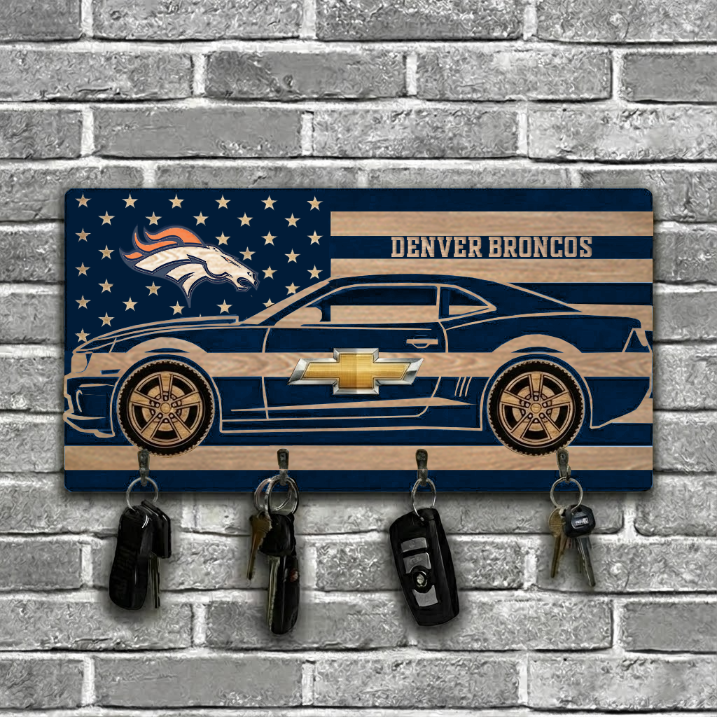 NFL x DEN Team Camaro Z28 Wooden Key Holder HLP HLPHUONG