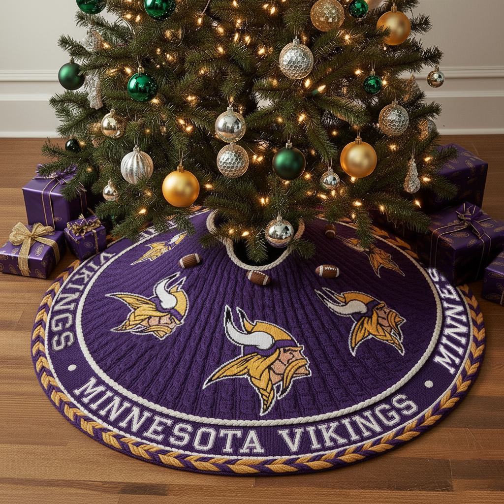 NFL x MIN Premium Christmas Tree Skirt HLP HLPHUONG