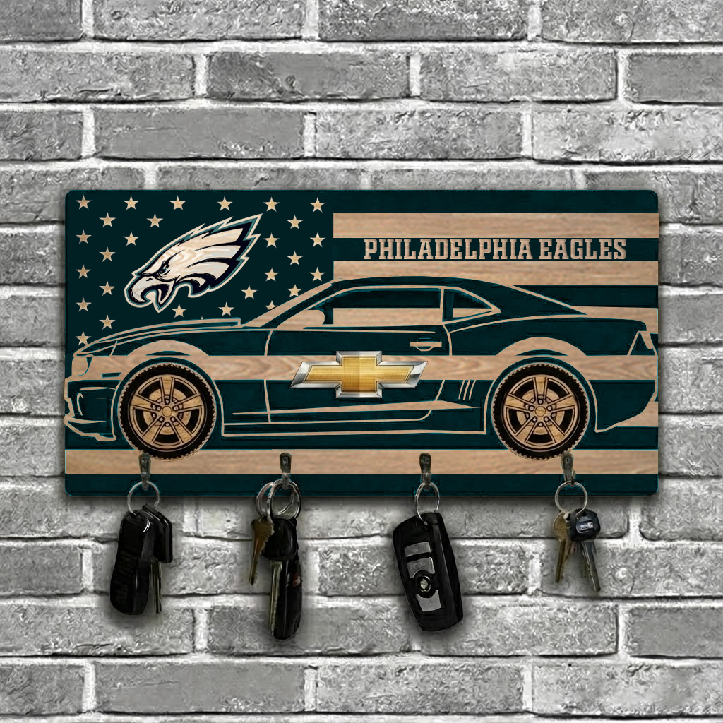 NFL x PHI Team Camaro Z28 Wooden Key Holder HLP HLPHUONG