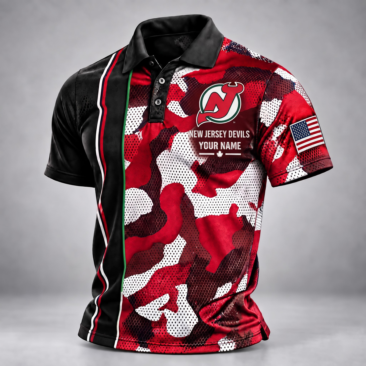 NJD x NHL x USVeteran Premium Personalized Polo Shirt
