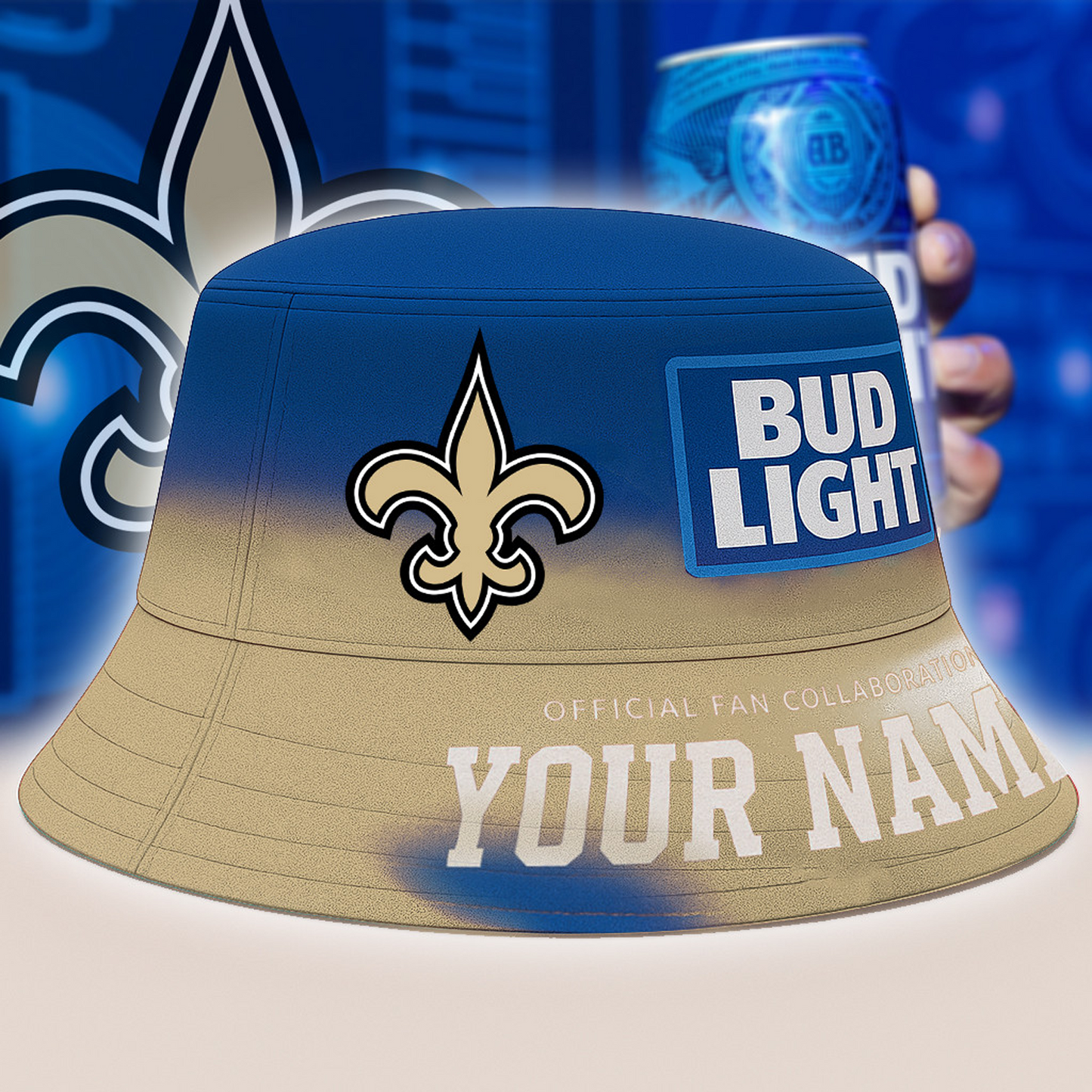 NO x NFL Bud Light Personalized Bucket Hat DATND TANTD
