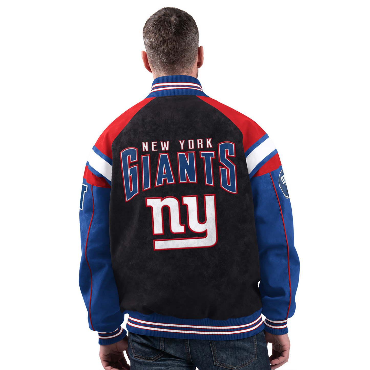 NYG x NFL Officially Licensed Faux Suede Jacket DATND TANTD
