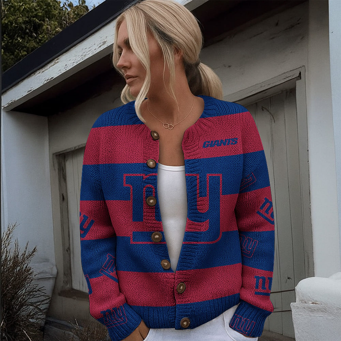 NYG x NFL Women's Cardigan Sweater DATND TANTD