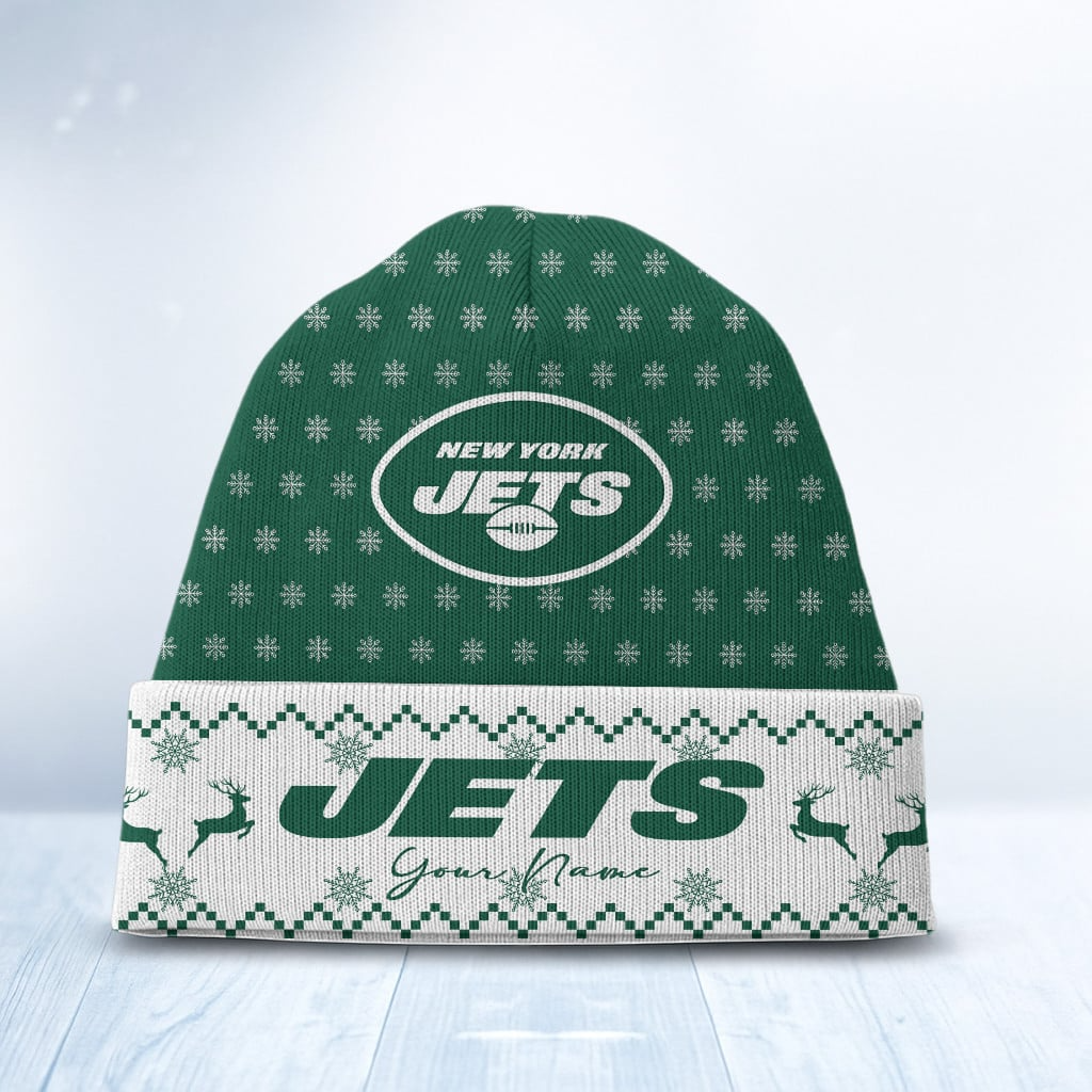 NYJ x NFL Customized Beanie Hat Christmas DatND DVT