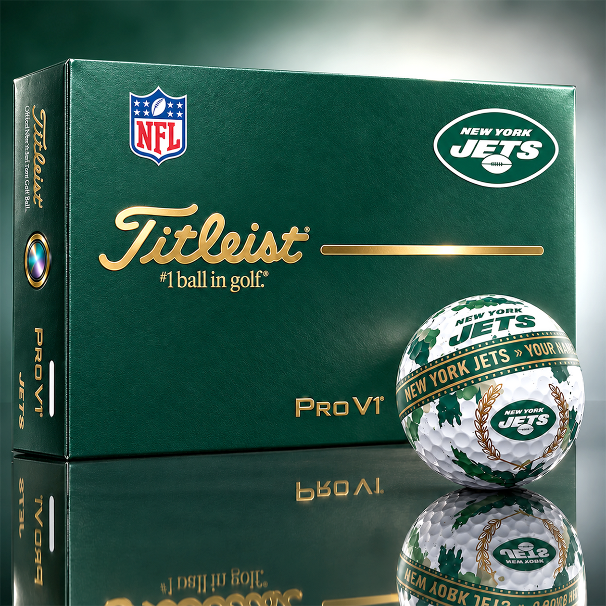 NYJ x Premium NFL Titleist Pro V1 Golf Ball Set