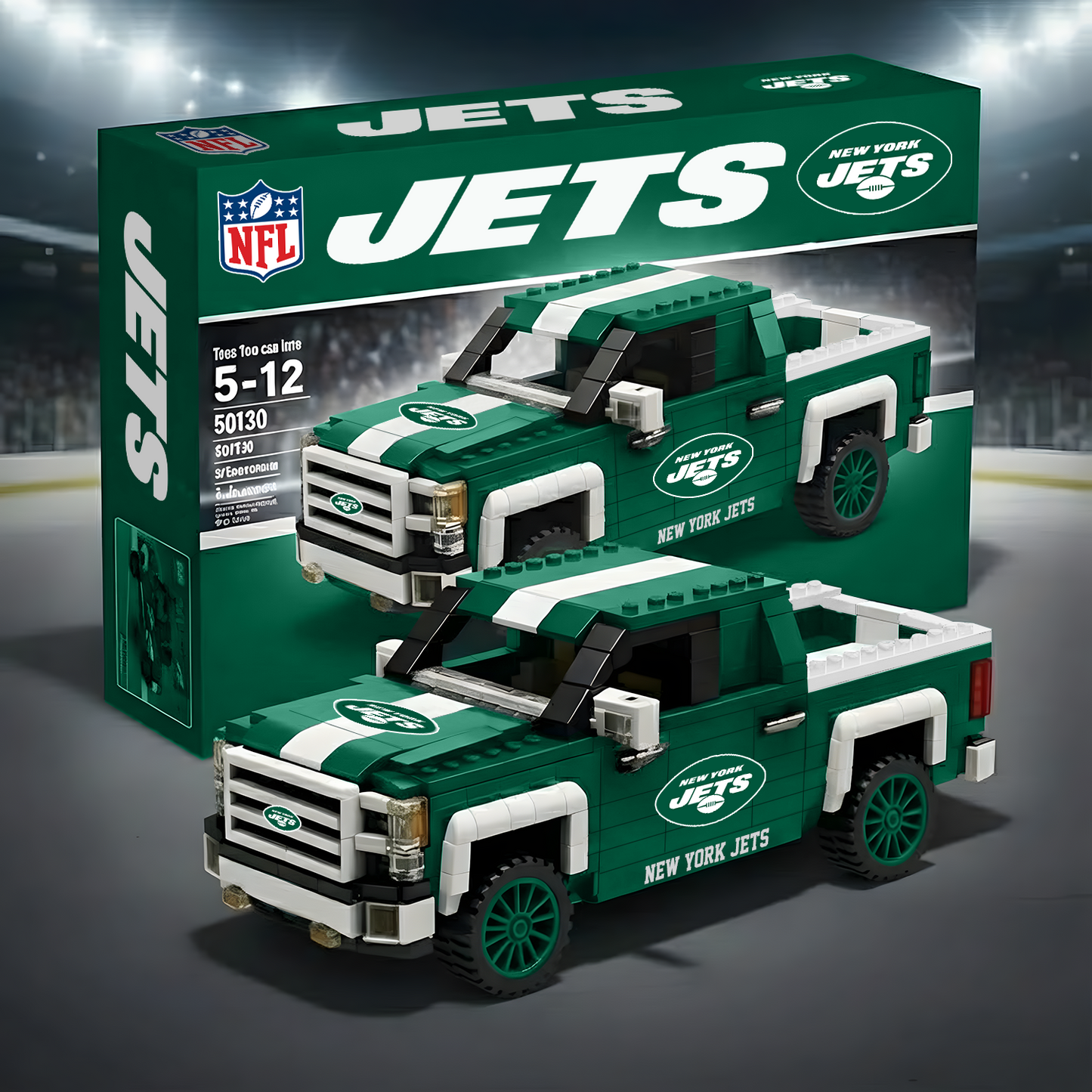 NYJ X NFL 3D Racing Truck Model Building Block Set 0212 NAK NHT