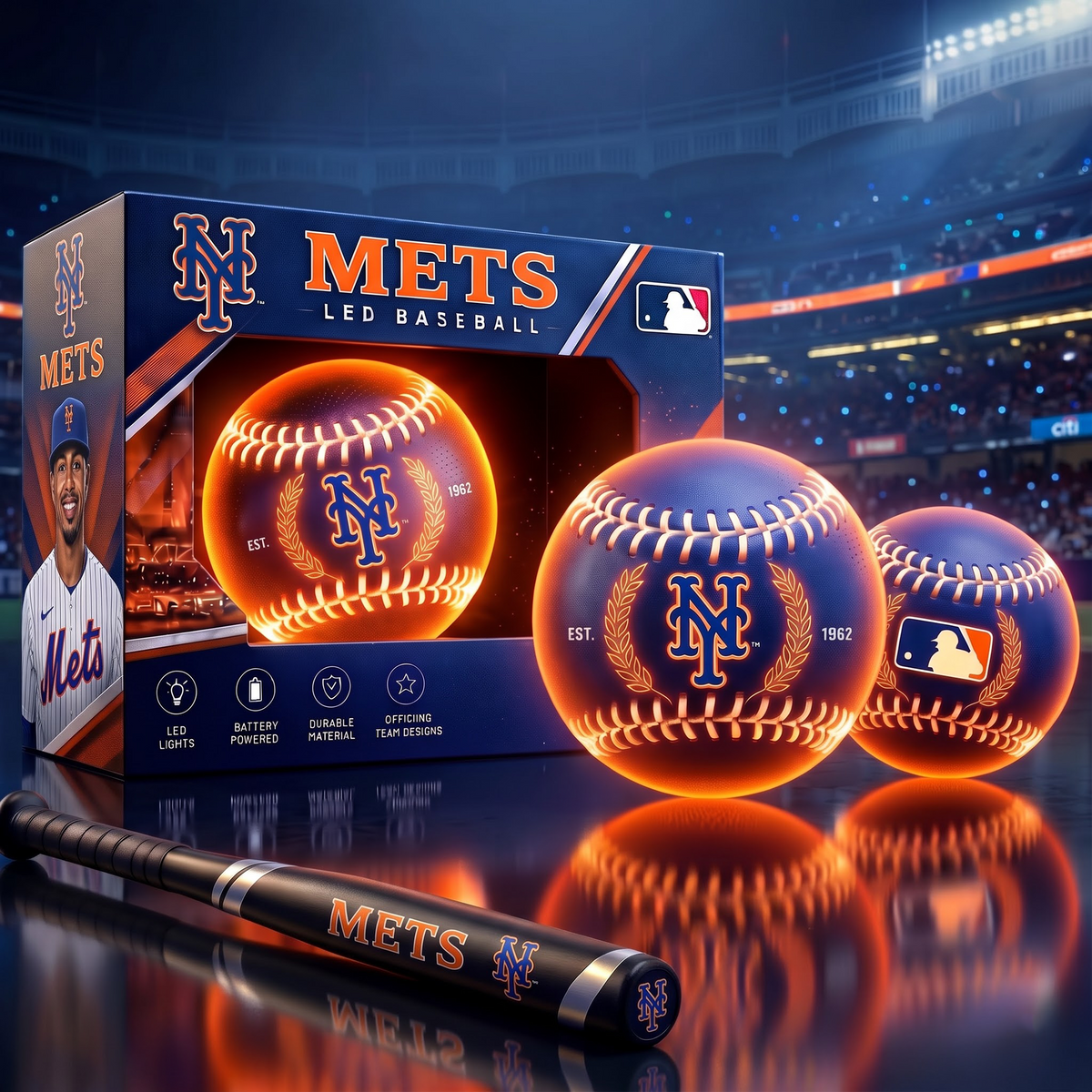 NYM x Custom MLB Light-Up LED Baseball Gift Set