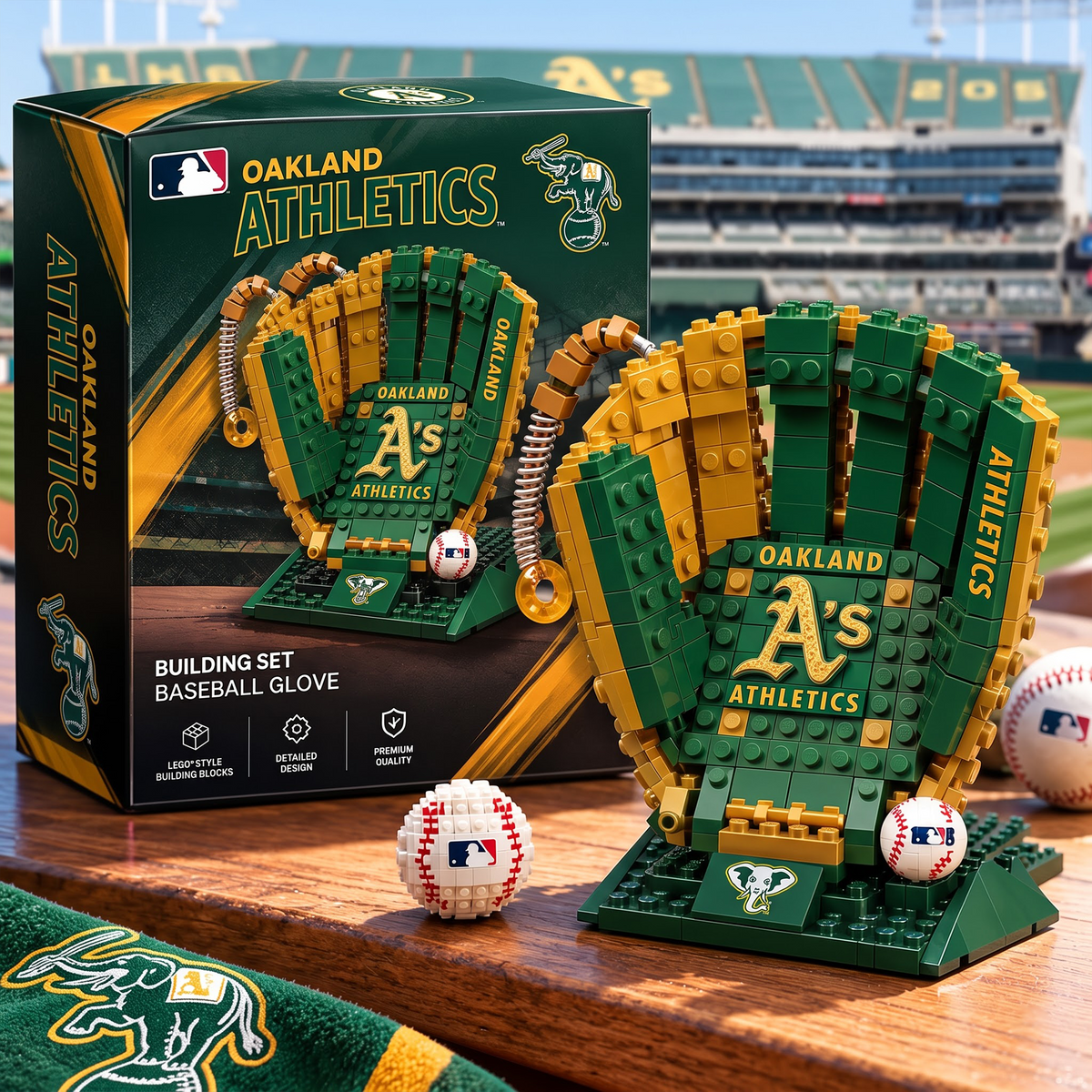 OAK X MLB Teams Baseball Glove Building Block Set