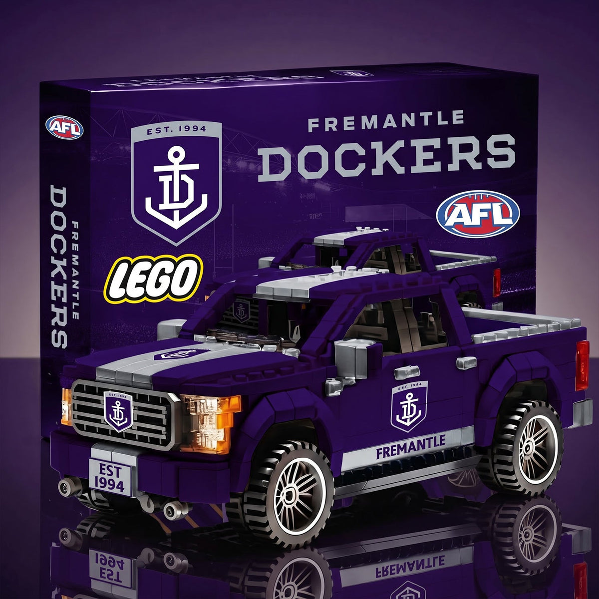 OFFICIAL AFL x PREMIUM BRICK FRE BESPOKE Building Block Racing Truck Collectorโs Edition
