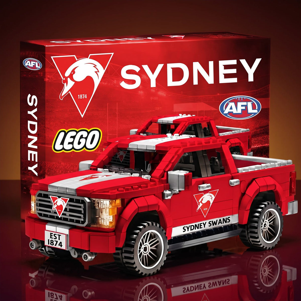 OFFICIAL AFL x PREMIUM BRICK SS BESPOKE Building Block Racing Truck Collectorโs Edition