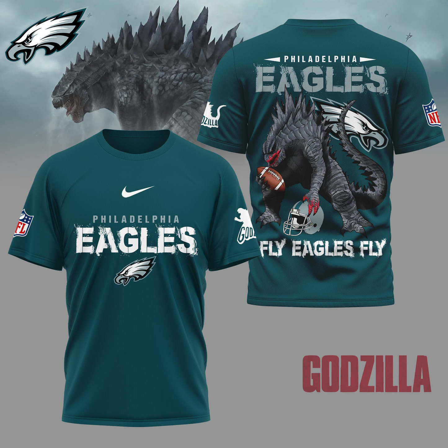 PE Premium NFL Godzilla Football Shirt DDT CTND