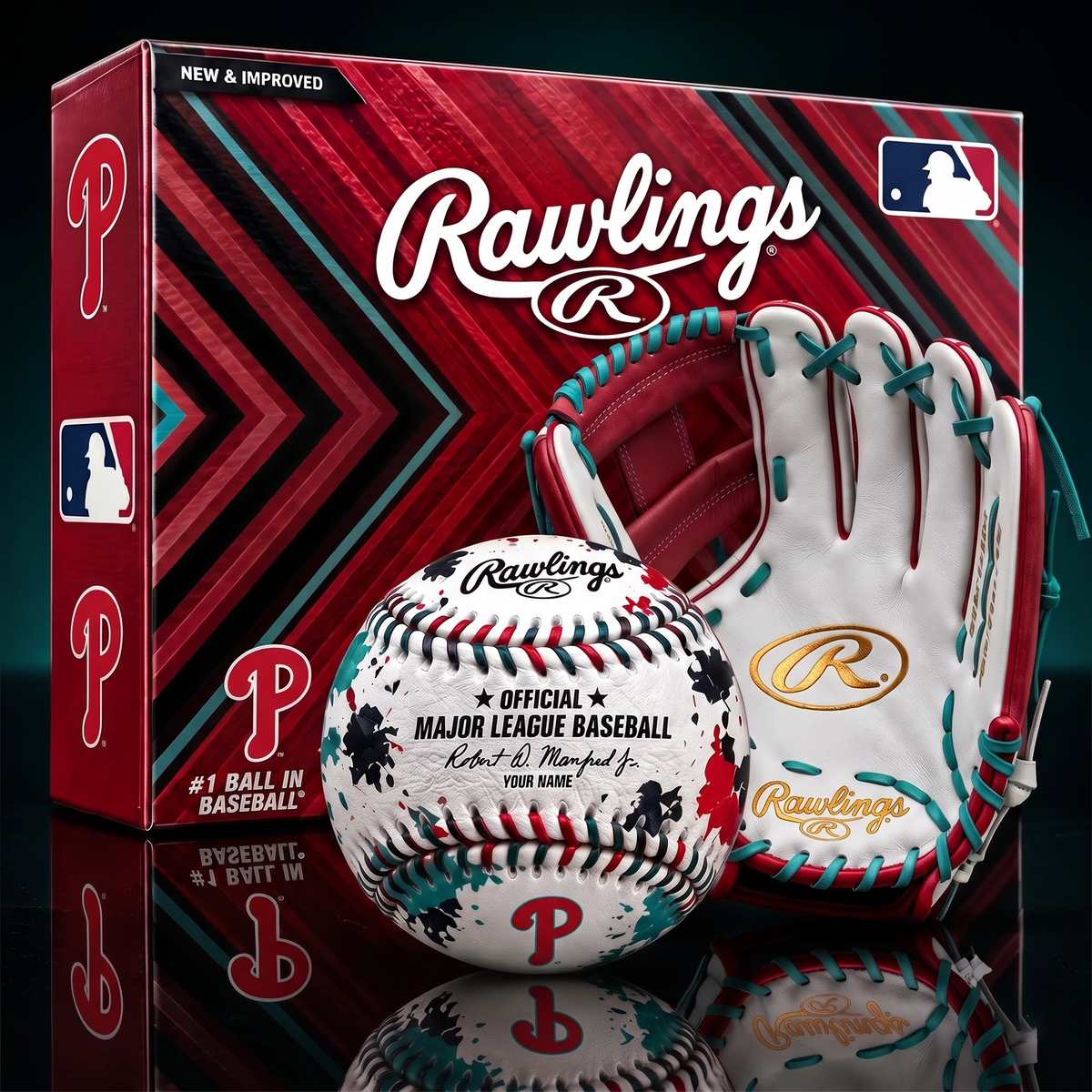 PHI X PREMIUM MLB Personalized Baseball – Custom Name Edition