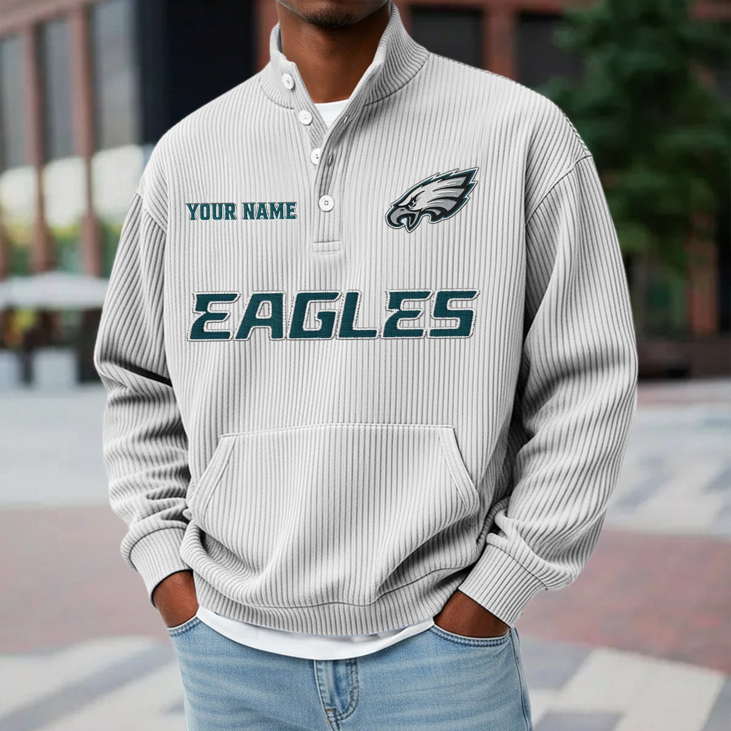 PHI x NFL Waffle High Neck Long Sleeved Sweatshirt DATND TANTD 221125