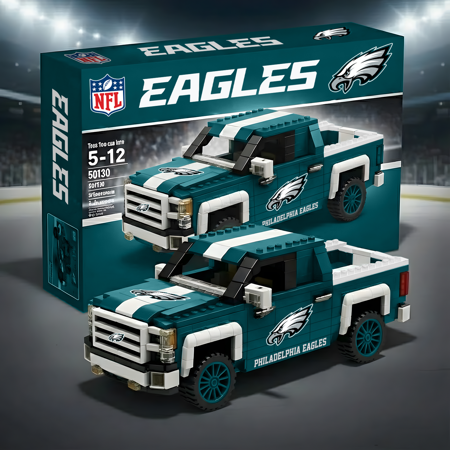 PHI X NFL 3D Racing Truck Model Building Block Set 0212 NAK NHT