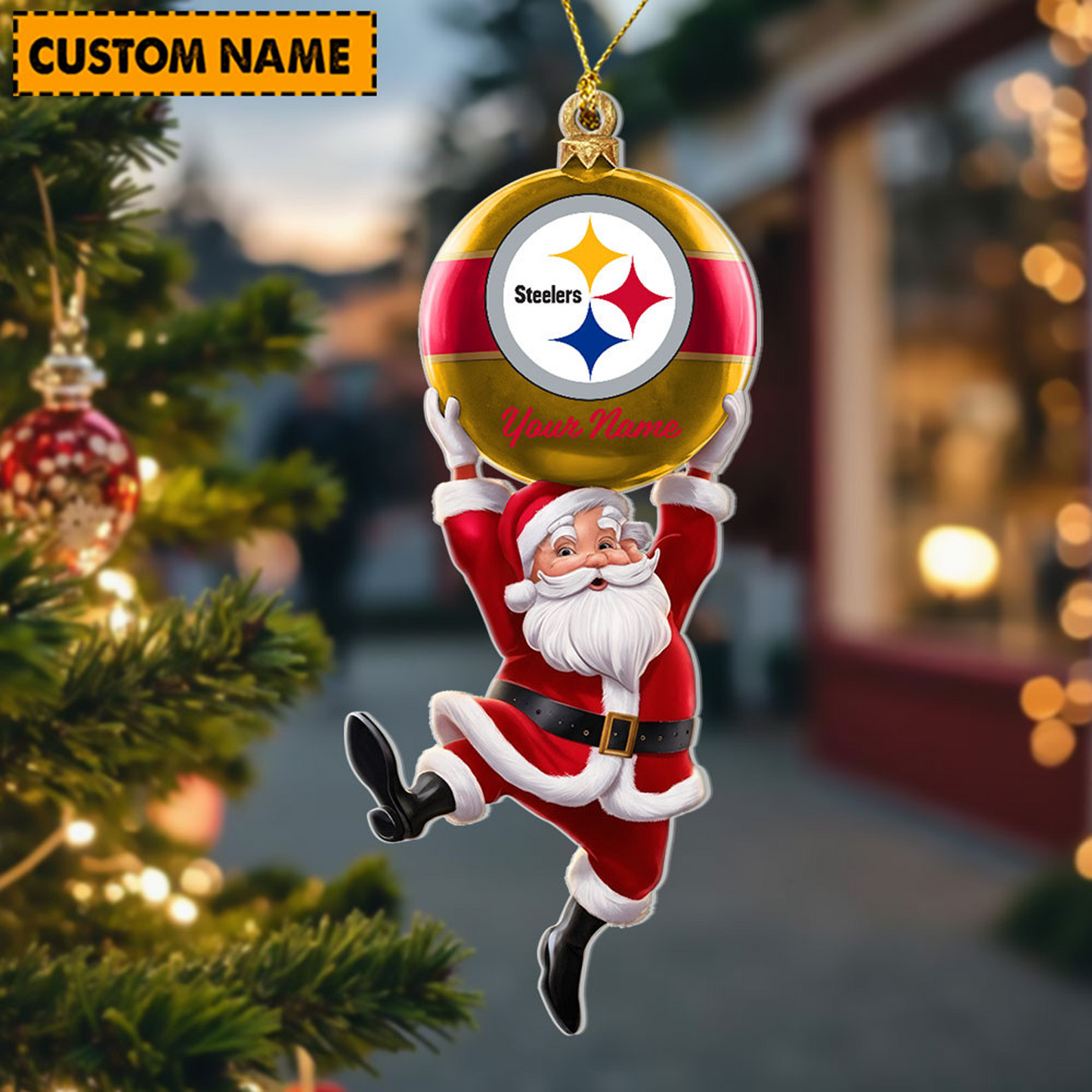 PIT x Personalized NFL Acrylic Ornament Christmas DATND TANTD