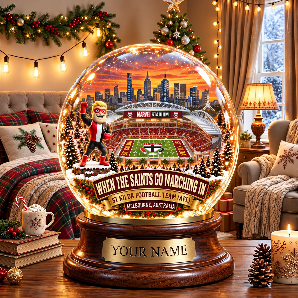 PREMIUM AFL SK DELUXE PERSONALIZED Crystal Ball Night Light For FanLIMITED EDITION