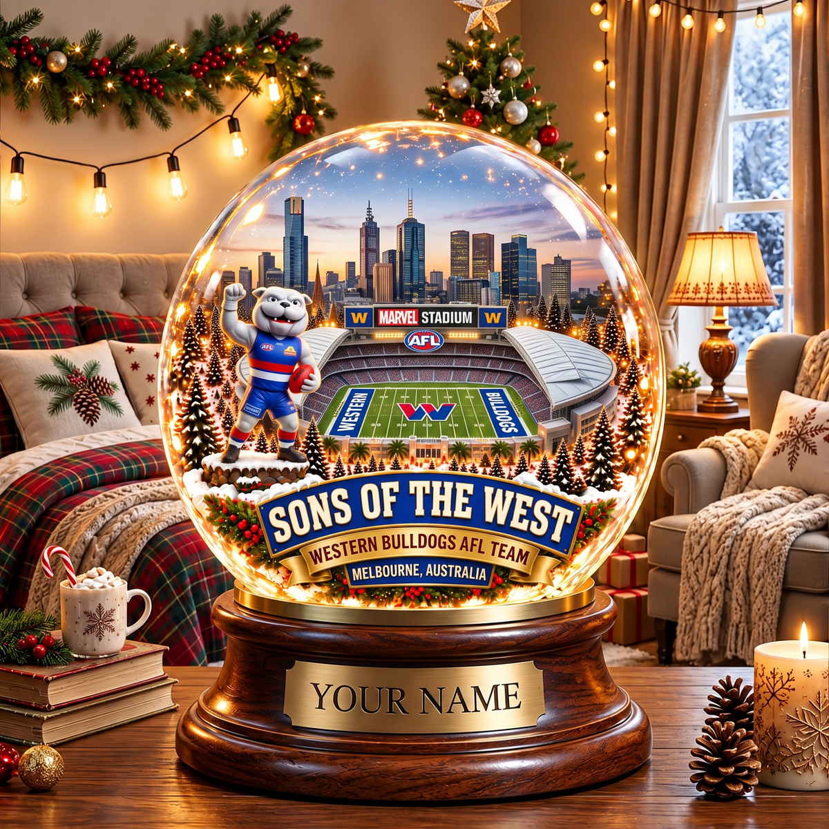 PREMIUM AFL WB DELUXE PERSONALIZED Crystal Ball Night Light For FanLIMITED EDITION