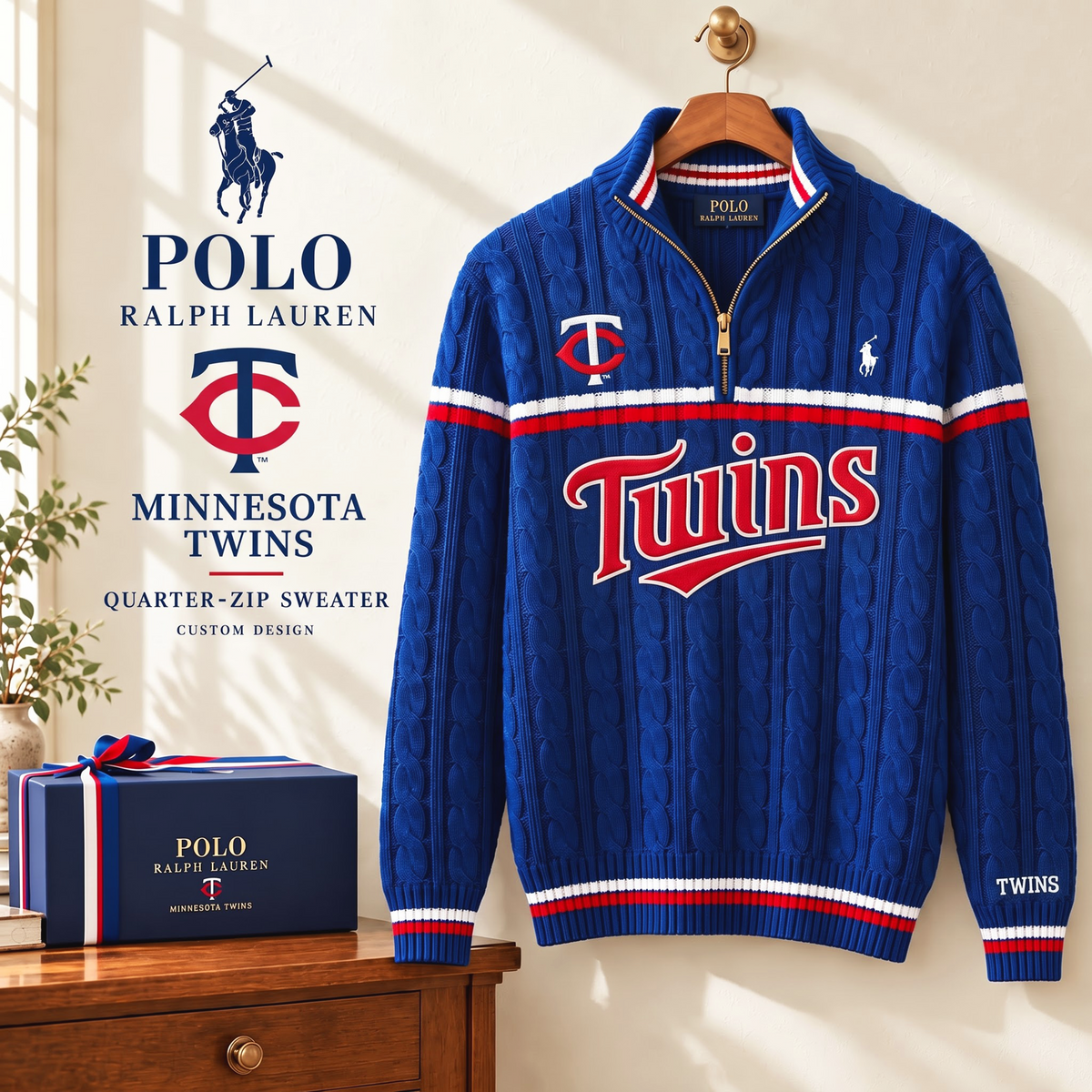 PREMIUM MLB X MT EXCLUSIVE POLO RALPH LAUREN QUATER-ZIP SWEATER SHIRT LIMITED EDITION