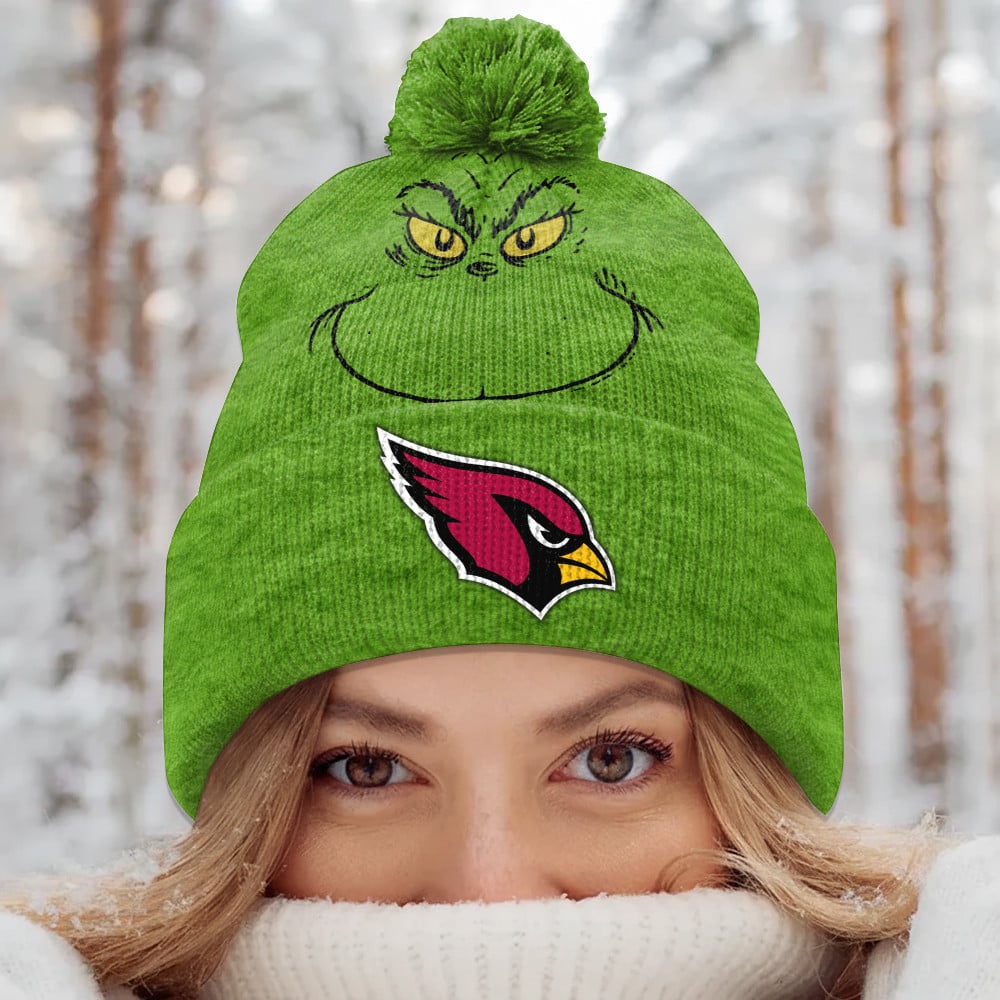 PREMIUM NFL X ARI Green Grinch Beanie Hat Christmas Gifts NDT NHM