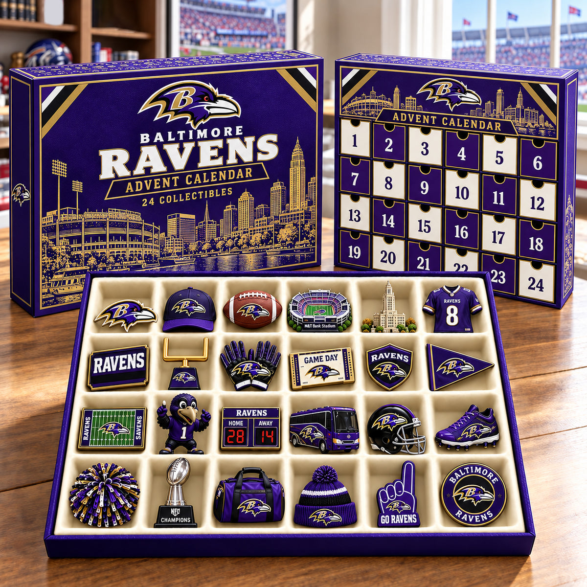 PREMIUM NFL X BAL BESPOKE OFFICIAL NFL 24-Day Game Day Surprise Countdown Box Limited Edition