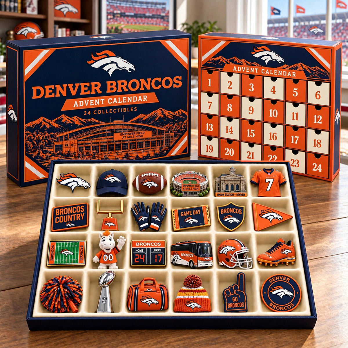 PREMIUM NFL X DEN BESPOKE OFFICIAL NFL 24-Day Game Day Surprise Countdown Box Limited Edition