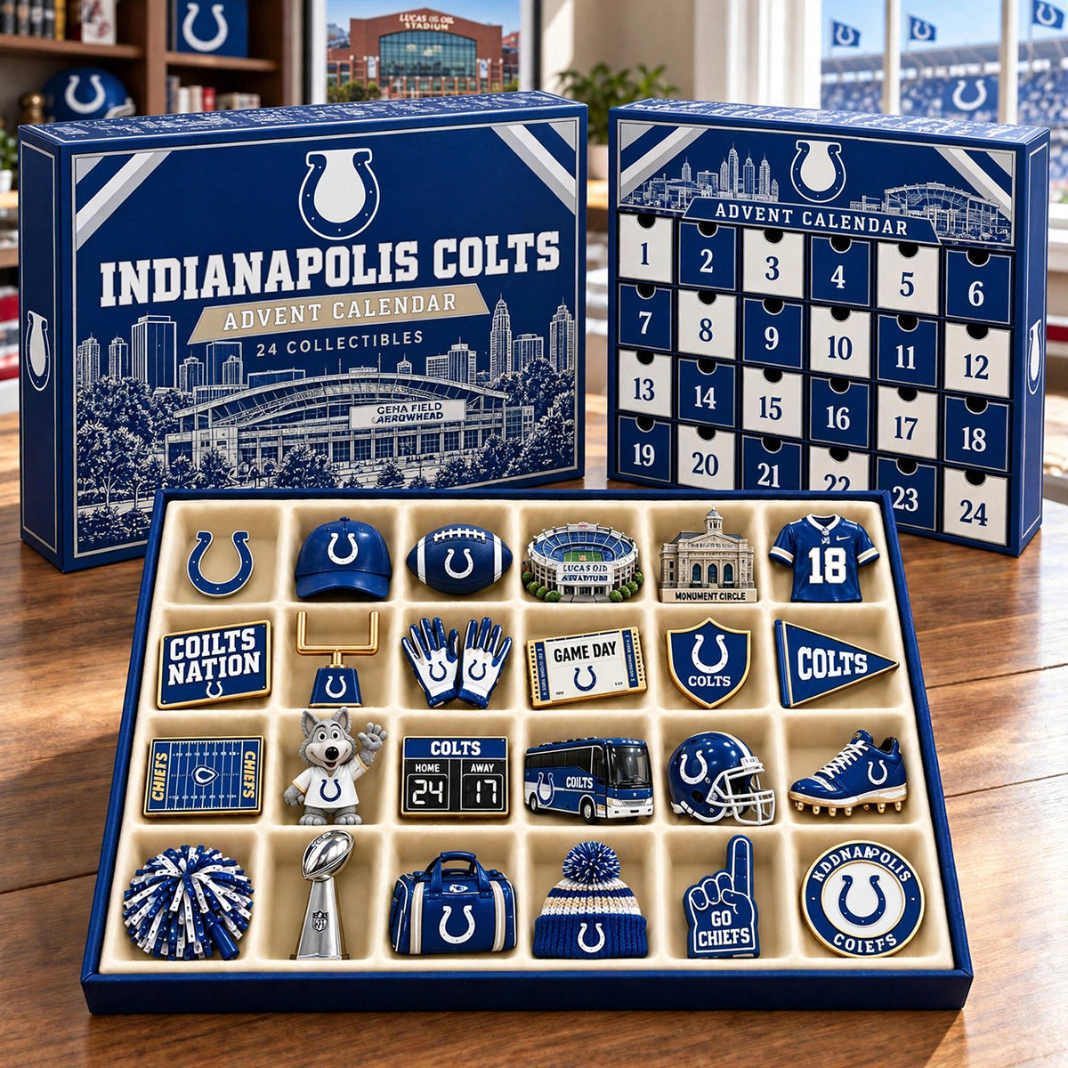 PREMIUM NFL X IND BESPOKE OFFICIAL NFL 24-Day Game Day Surprise Countdown Box Limited Edition