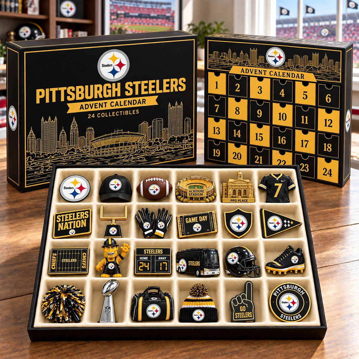 PREMIUM NFL X PIT BESPOKE OFFICIAL NFL 24-Day Game Day Surprise Countdown Box Limited Edition