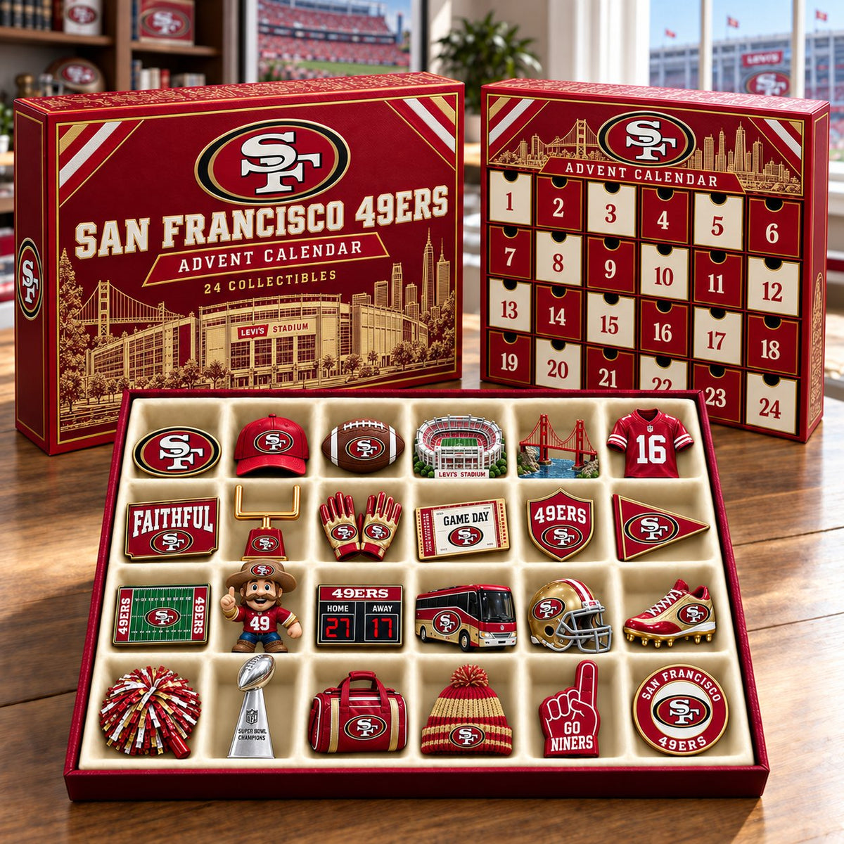 PREMIUM NFL X SF BESPOKE OFFICIAL NFL 24-Day Game Day Surprise Countdown Box Limited Edition