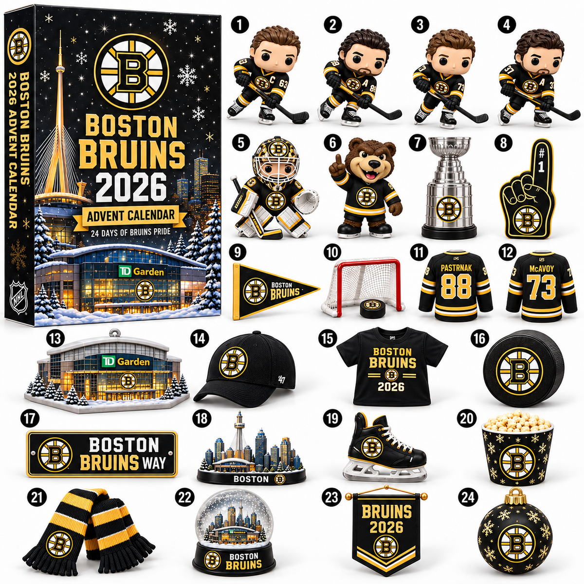 PREMIUM NHL X BOS 24-Day Game Day Surprise Countdown V2 Advent Calendar