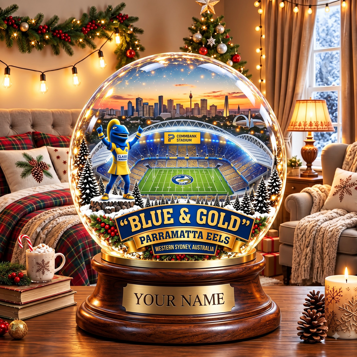 PREMIUM NRL PE DELUXE PERSONALIZED Crystal Ball Night Light For FanLIMITED EDITION