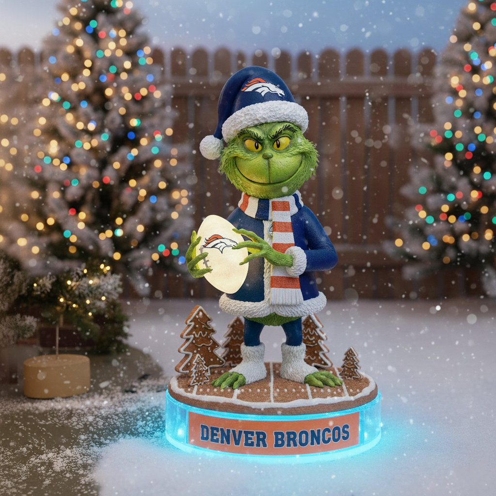 PREMIUM Whoville X DEN Holiday Spirit Collectible Grinch Statue Led LIGHTNDT NHM