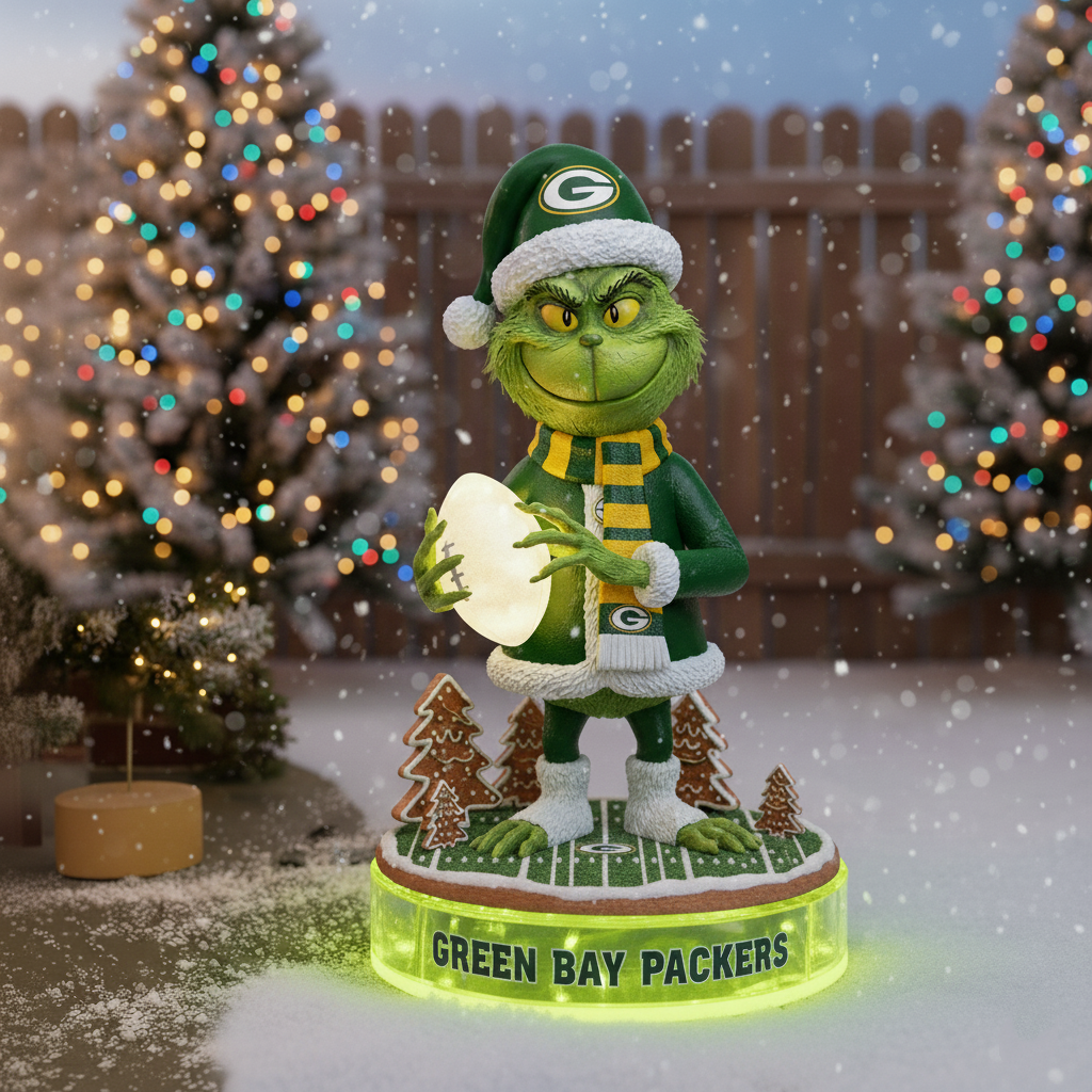 PREMIUM Whoville X GB Holiday Spirit Collectible Grinch Statue LED LIGHT NDT NHM