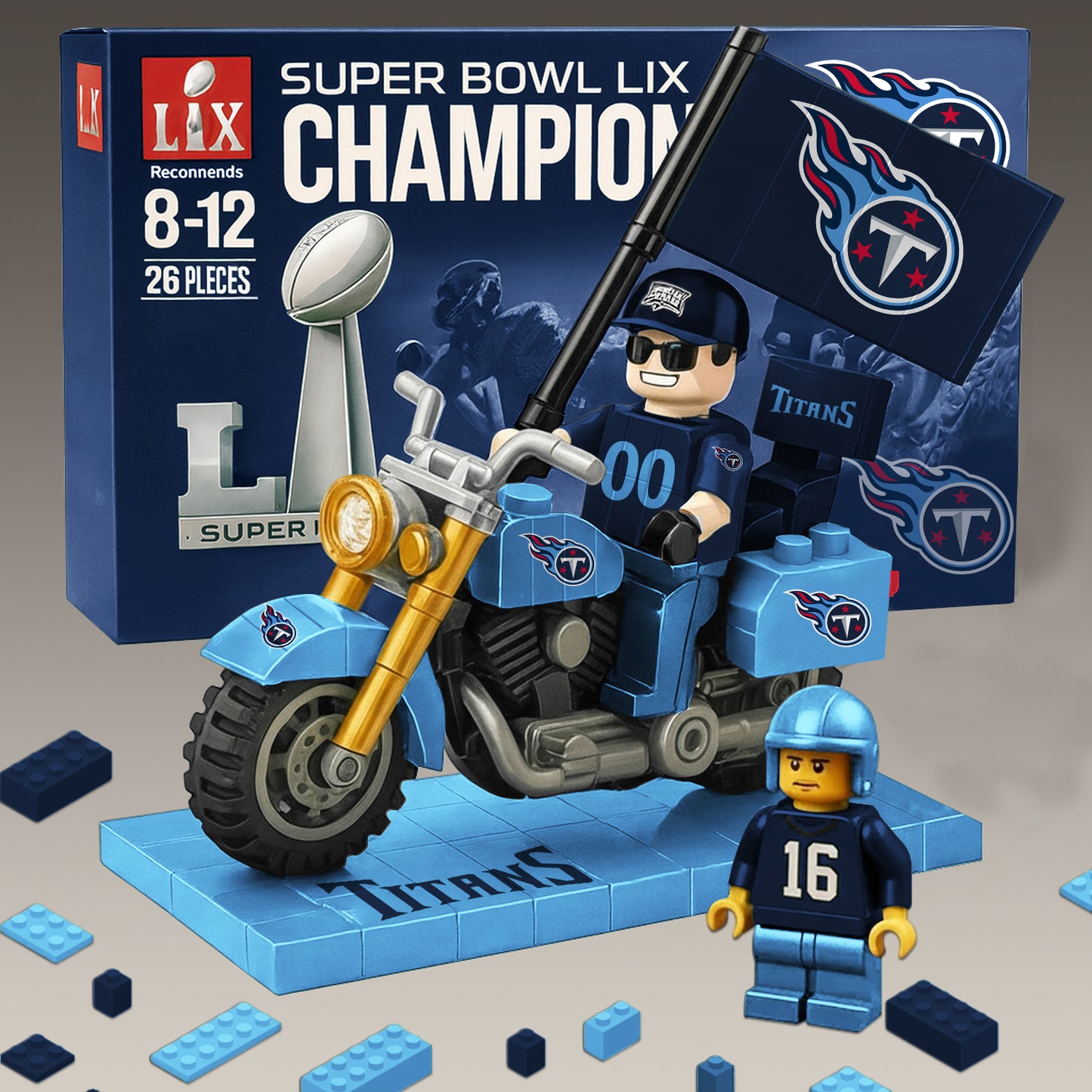 PREMIUM NFL x TEN Building Blocks Bike Toy Set NDT NHM 181125