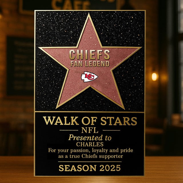 PREMIUM NFL X KCC Walk Of Stars Acrylic Block Plaque Funny Christmas NDT NHM 211125