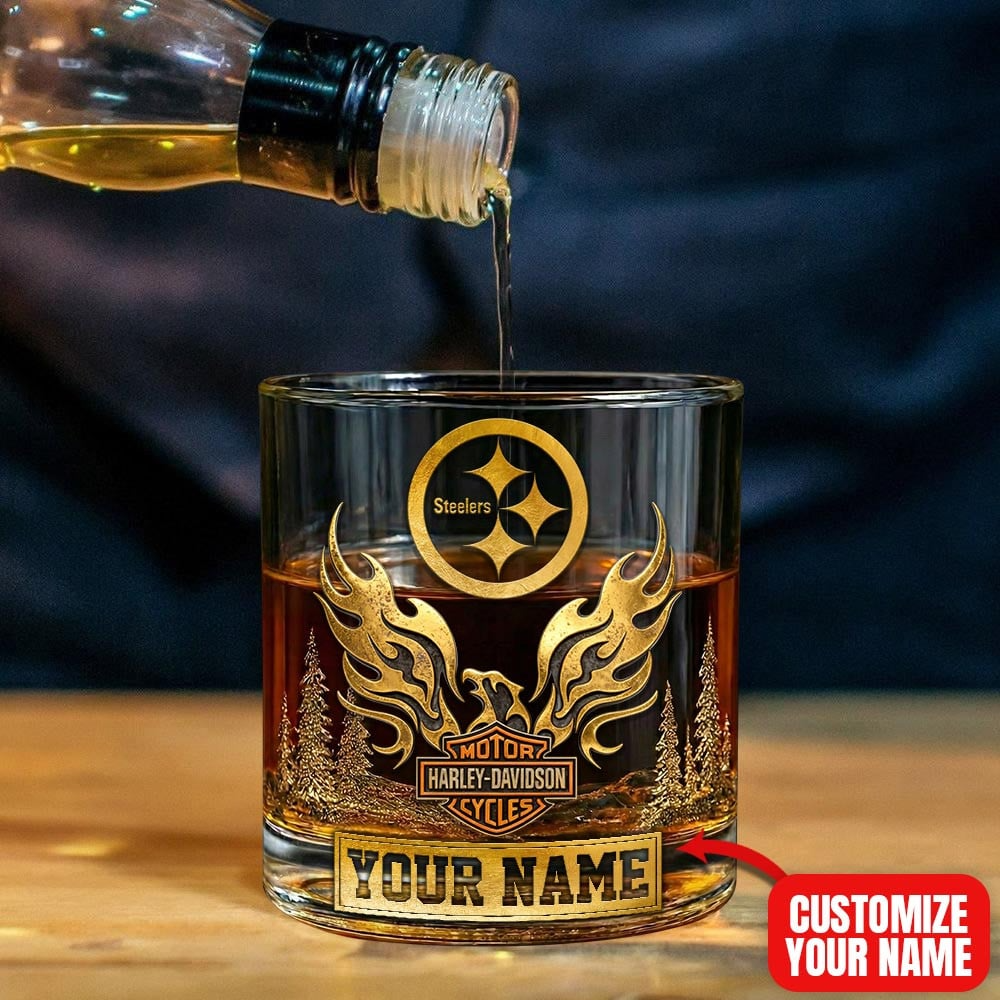 PS Premium NFL Motorcycle Personalized Whiskey Glass DDT NTL
