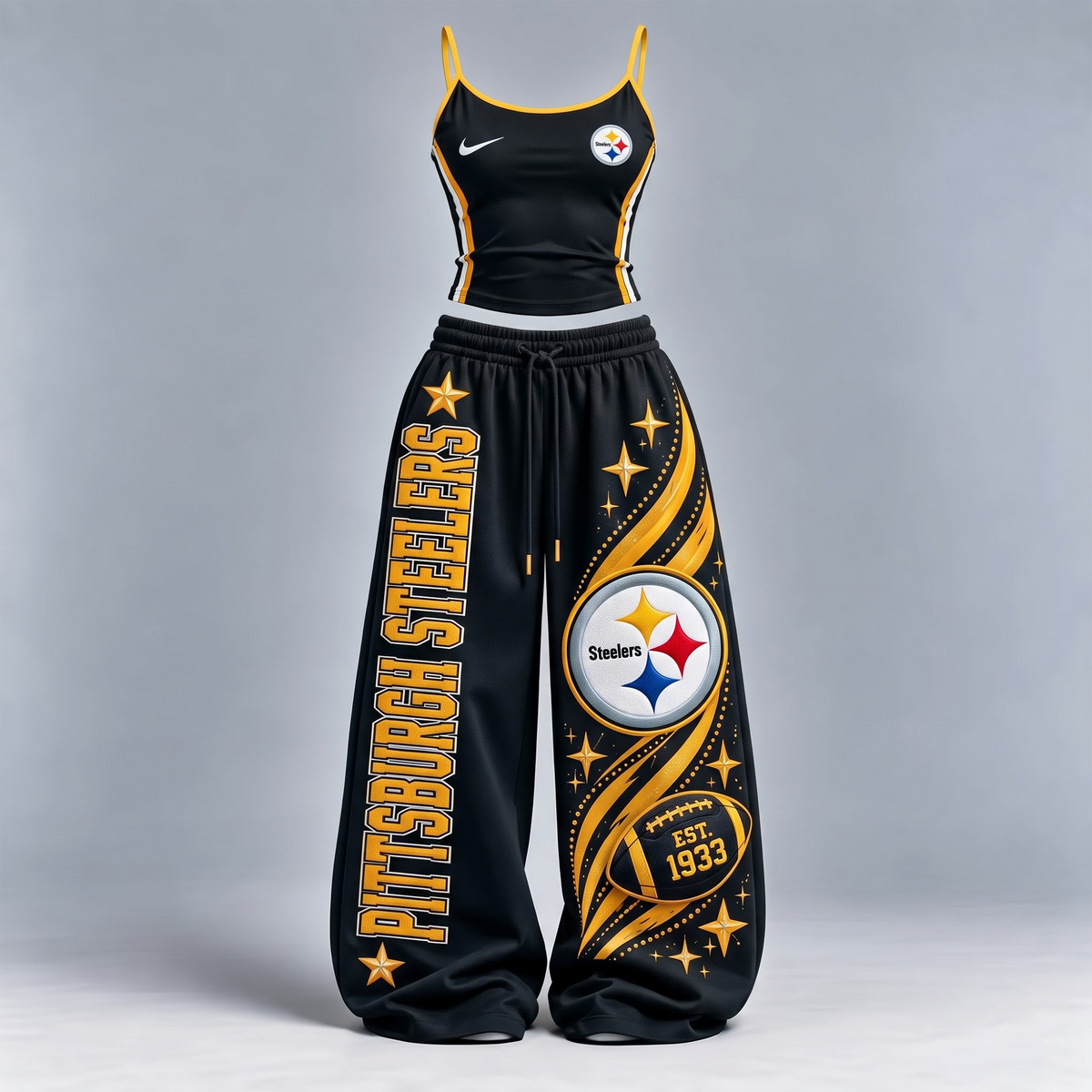 PS x Premium NFL Sports-Inspired Cami & Wide-Leg Pants Set