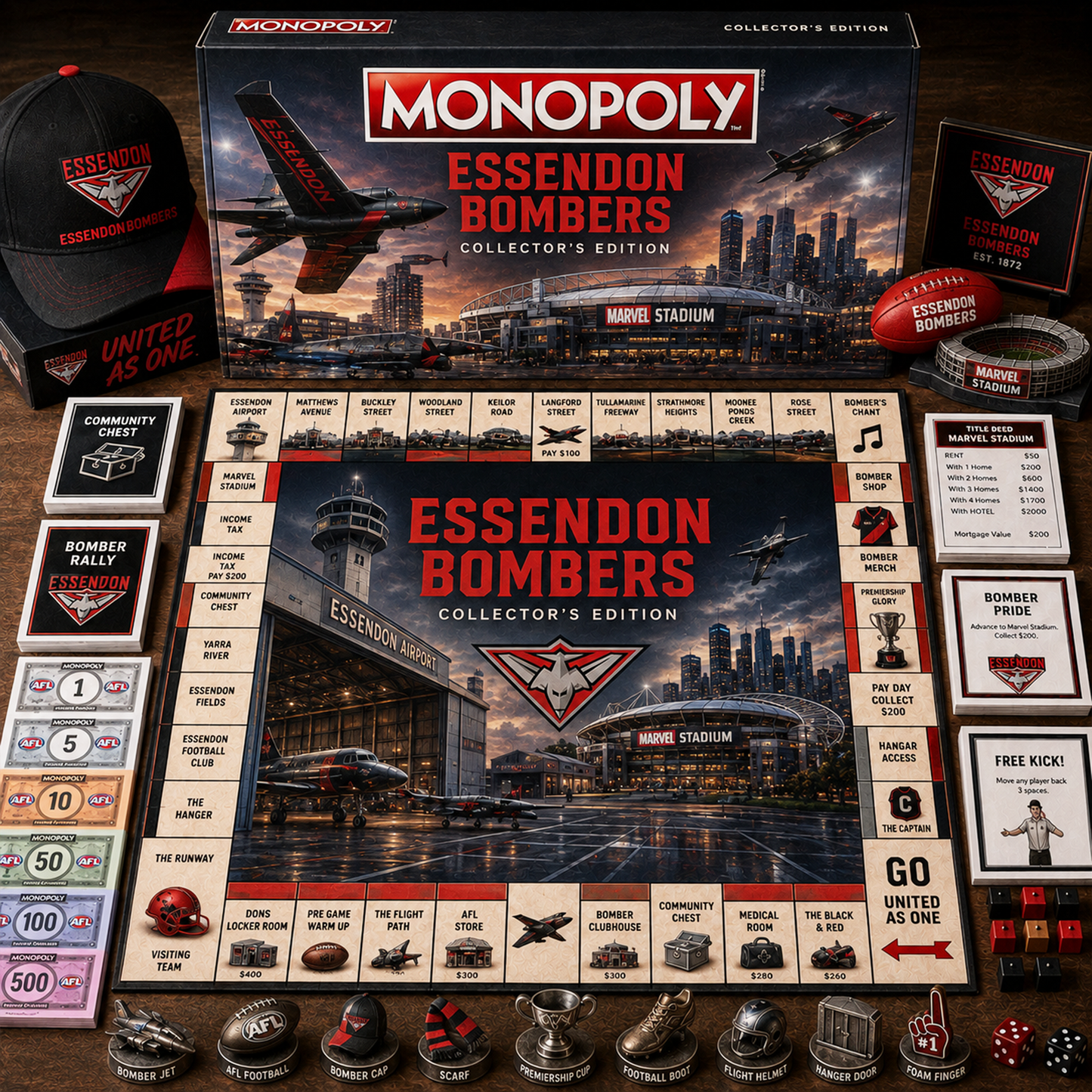 Premium AFL EB Legacy Monopoly Collector’s Edition Board Game V2