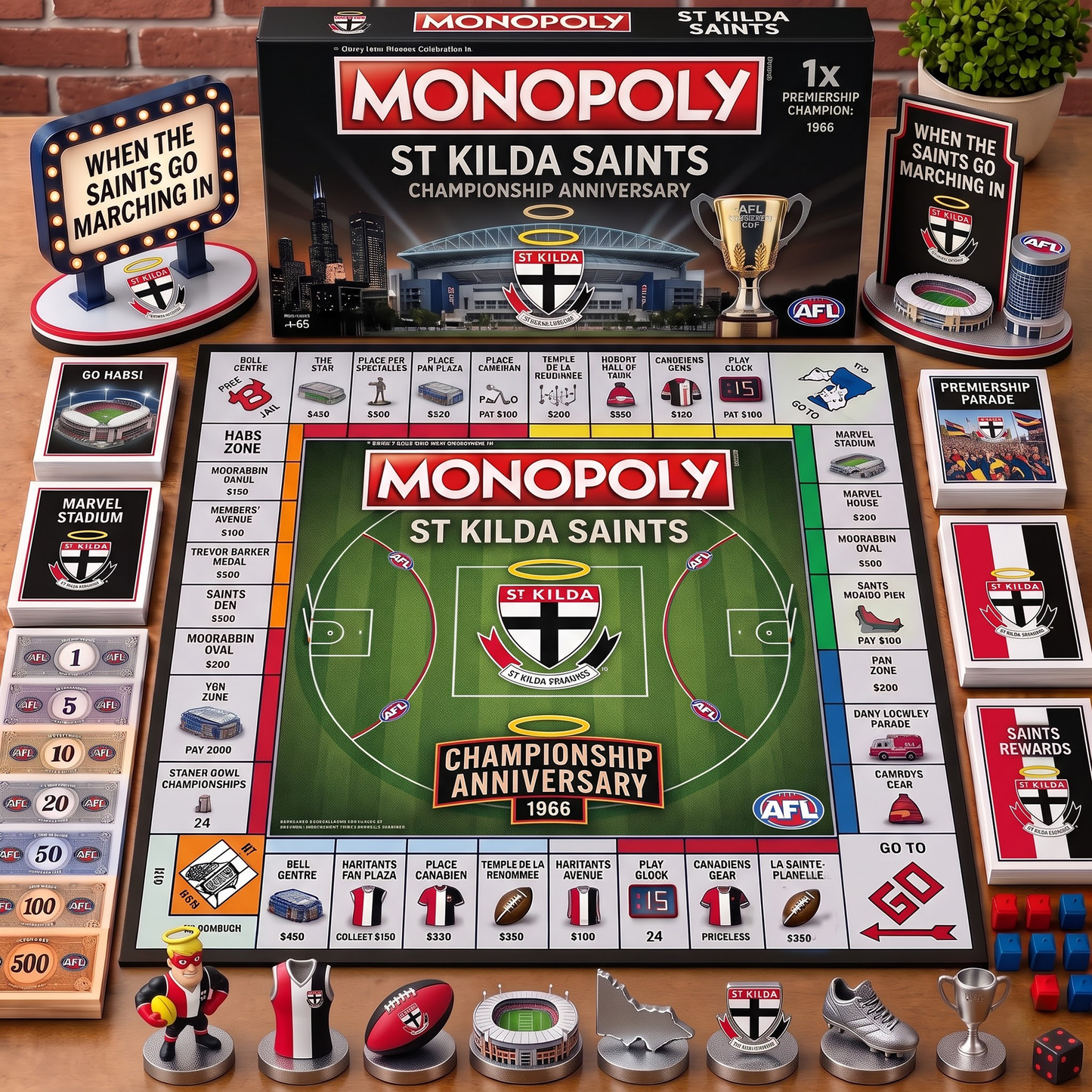 Premium AFL SKS Championship Anniversary Monopoly Collector’s Edition Board Game V3