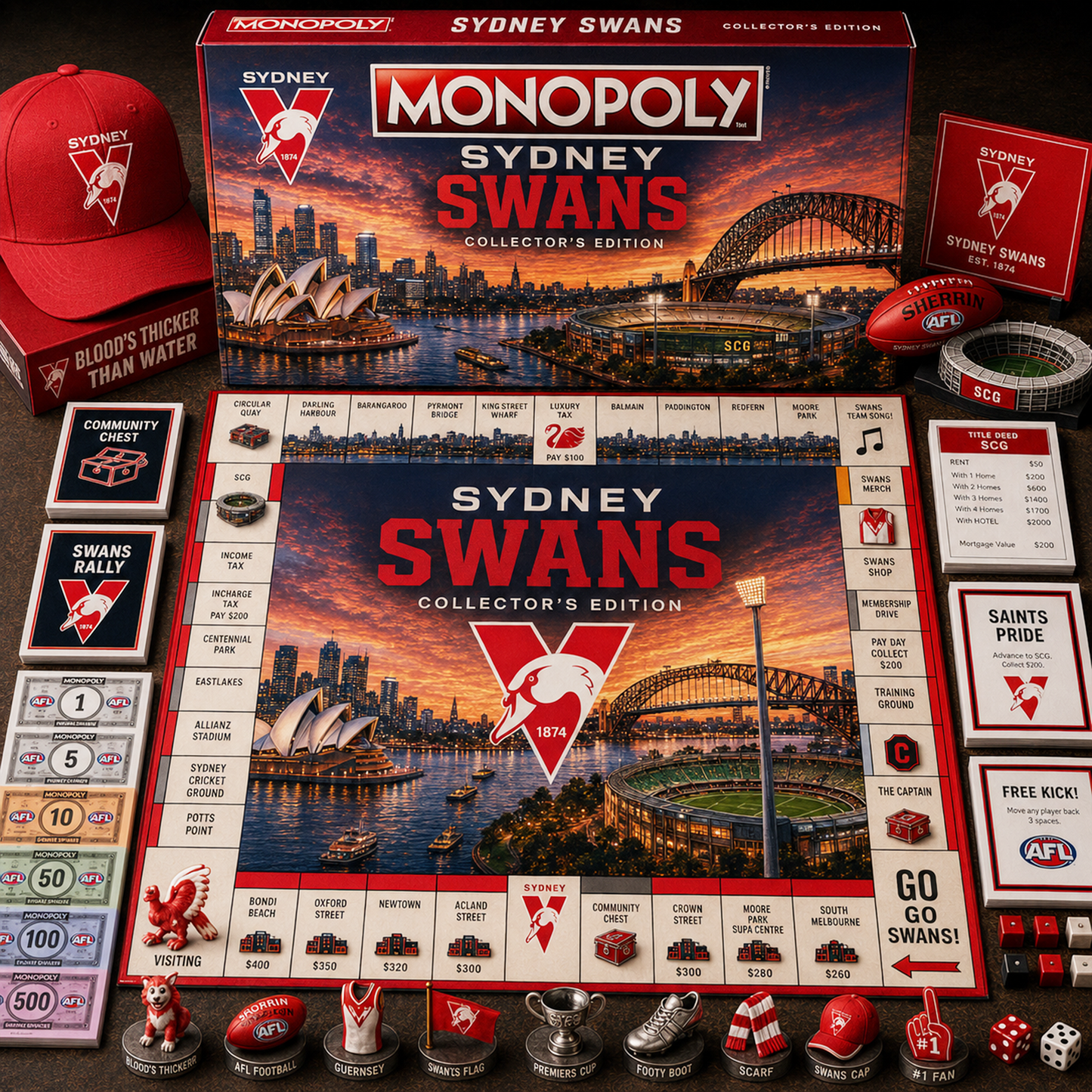 Premium AFL SS Legacy Monopoly Collector’s Edition Board Game V2