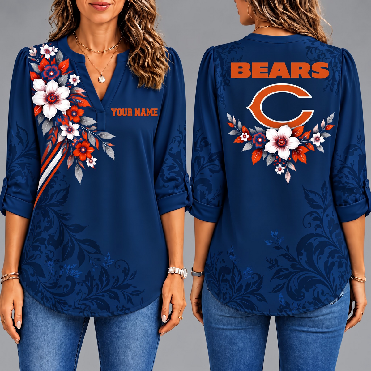 Premium CB x NFL Collegiate Floral Luxe Long Sleeve Collar