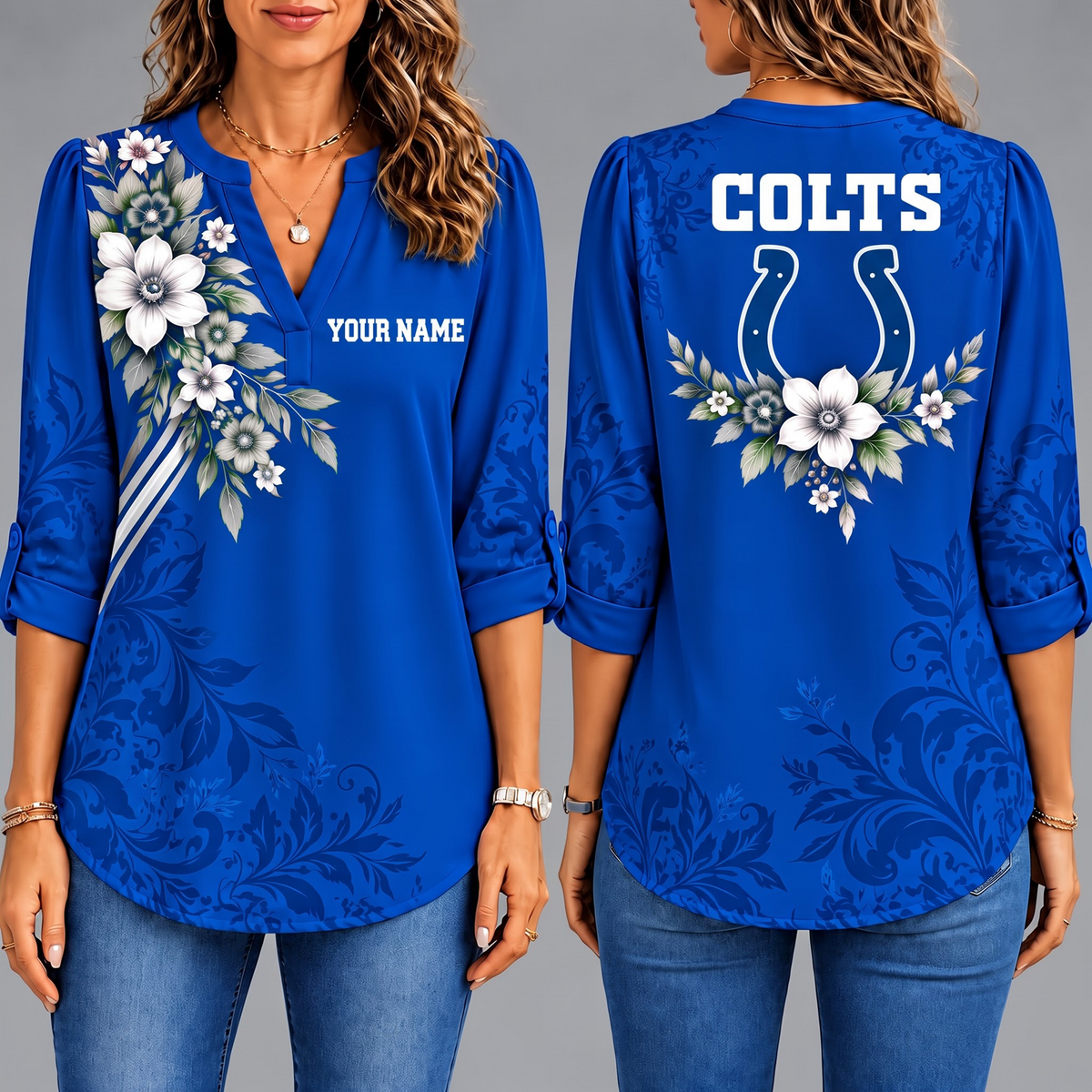 Premium IC x NFL Collegiate Floral Luxe Long Sleeve Collar