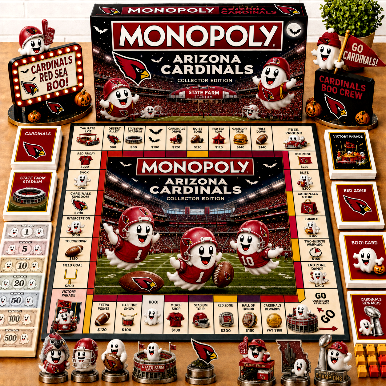 Premium NFL AC Halloween Ghost Monopoly Collector’s Edition Board Game V6